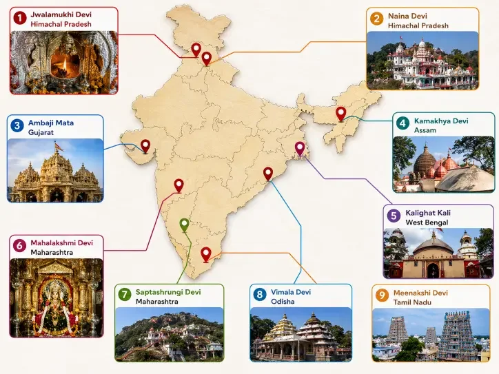Shakti Peeth in India: A Complete Guide to the 51 Shakti Peeths, Their Significance & Sacred Locations